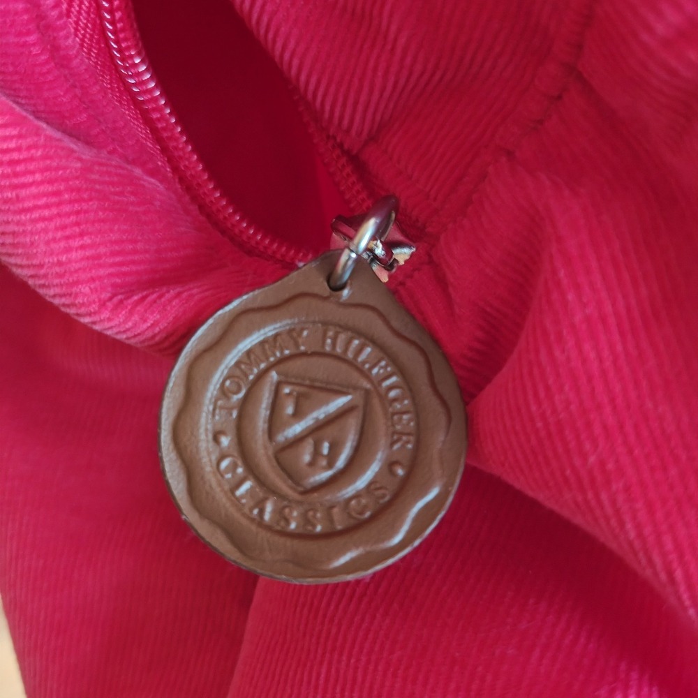 Red Tommy Hilfiger corduroy vintage bag duffle over night Weekend ZA4 - Picture 3 of 10